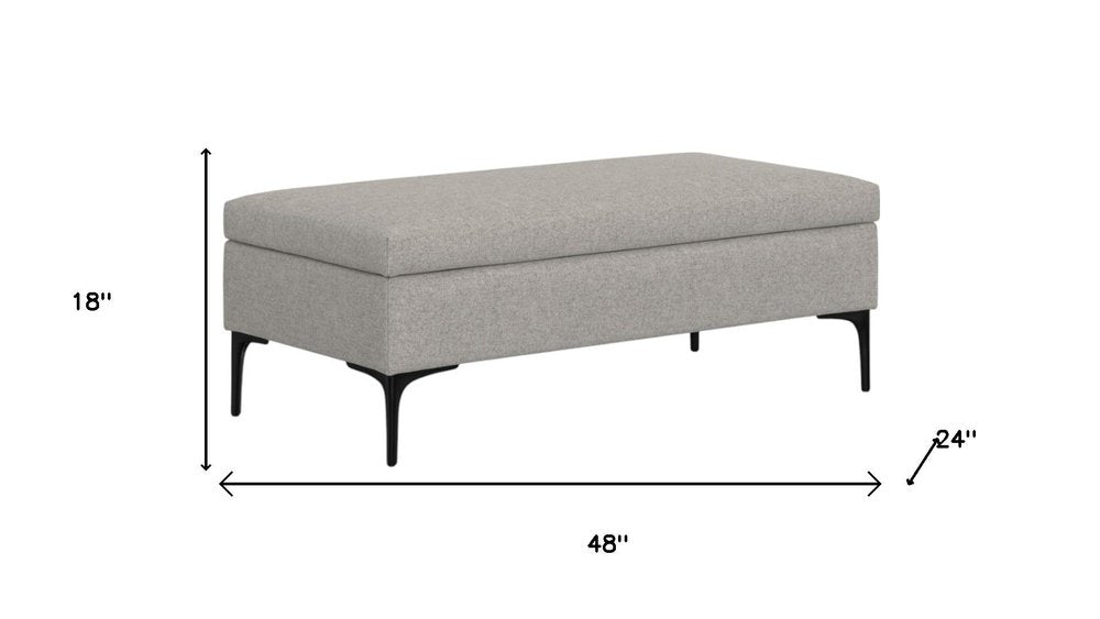48" Cloud And Black Cocktail Ottoman With Storage — view 9