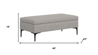 48" Cloud And Black Cocktail Ottoman With Storage HomeRoots