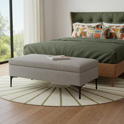 48" Cloud And Black Cocktail Ottoman With Storage HomeRoots