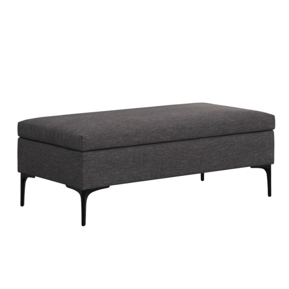 48" Cloud And Black Cocktail Ottoman With Storage — view 10