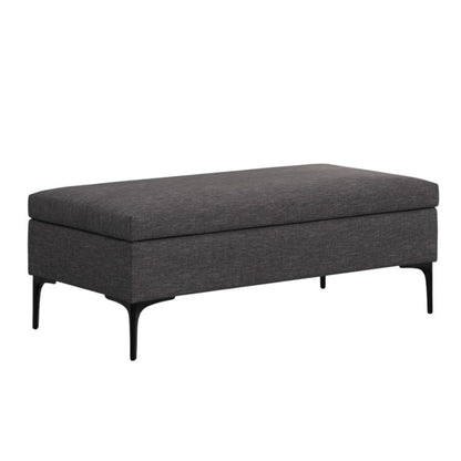 48" Cloud And Black Cocktail Ottoman With Storage HomeRoots