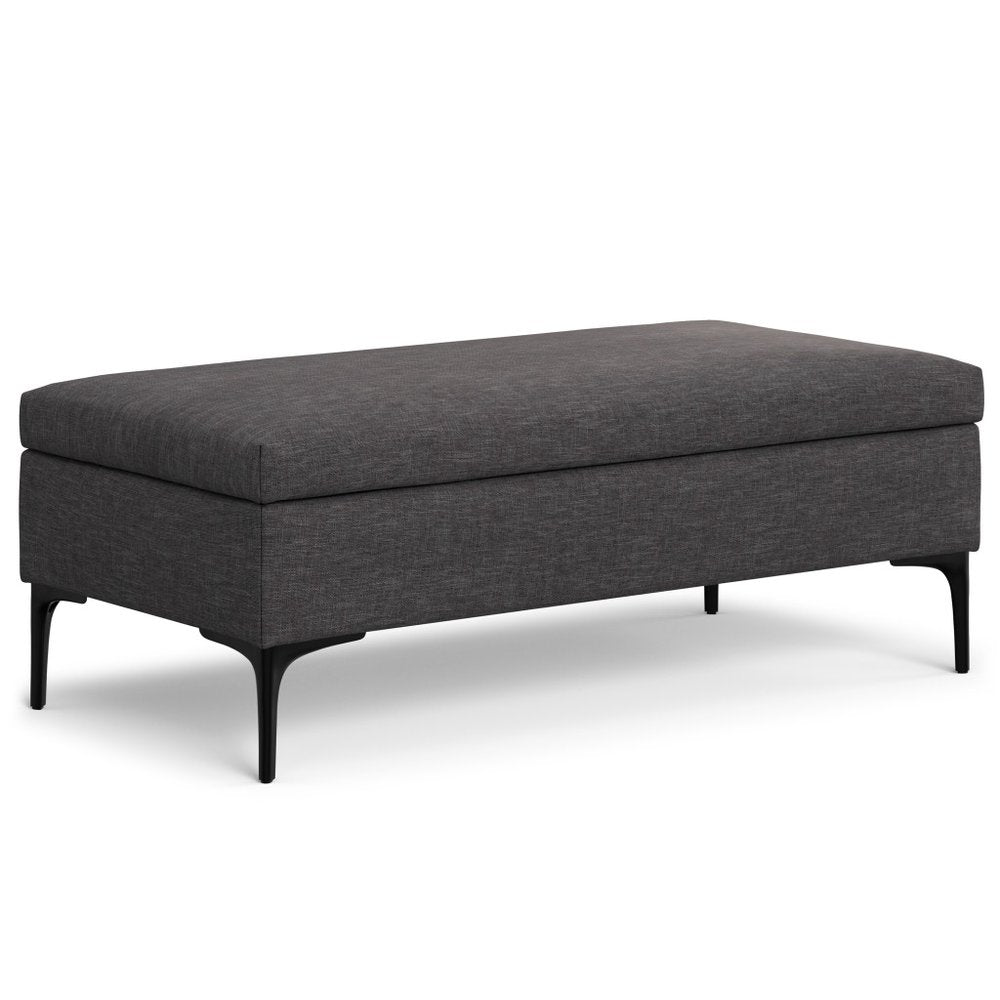 48" Cloud And Black Cocktail Ottoman With Storage HomeRoots