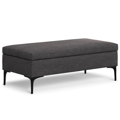 48" Cloud And Black Cocktail Ottoman With Storage HomeRoots