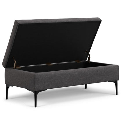 48" Cloud And Black Cocktail Ottoman With Storage HomeRoots