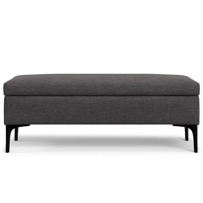 48" Cloud And Black Cocktail Ottoman With Storage HomeRoots