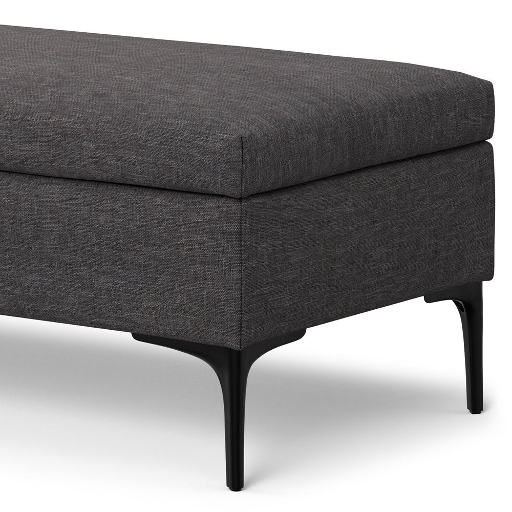 48" Cloud And Black Cocktail Ottoman With Storage HomeRoots