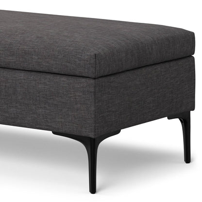48" Cloud And Black Cocktail Ottoman With Storage HomeRoots