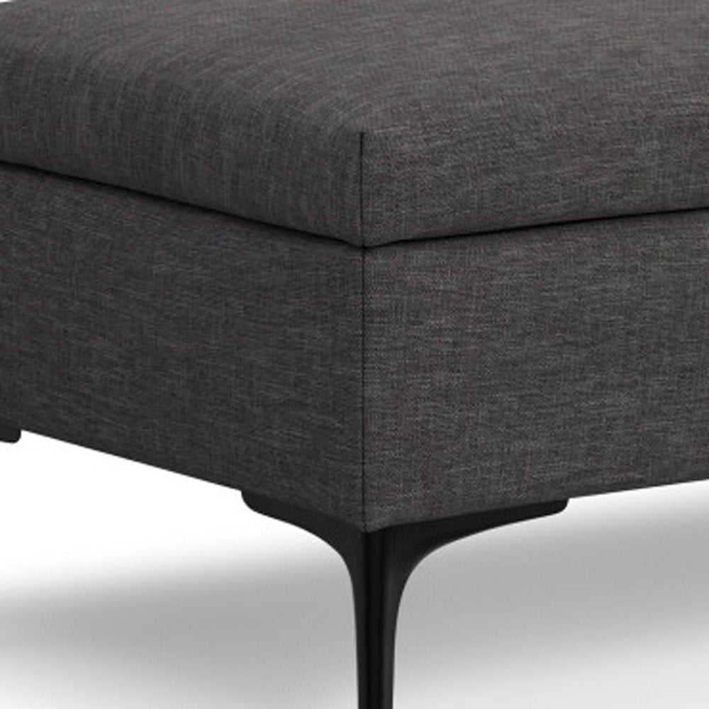 48" Cloud And Black Cocktail Ottoman With Storage HomeRoots