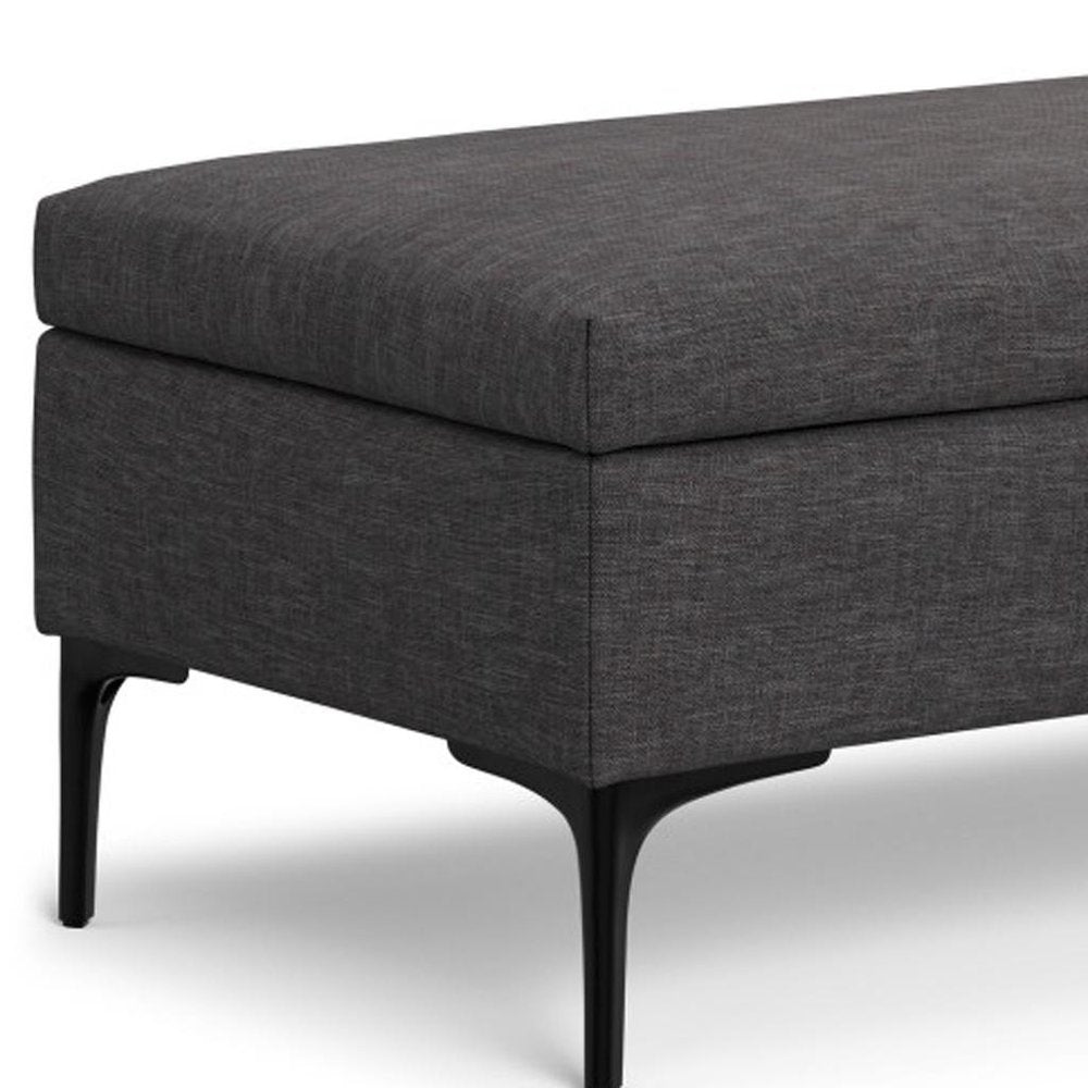 48" Cloud And Black Cocktail Ottoman With Storage HomeRoots