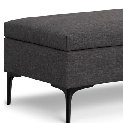 48" Cloud And Black Cocktail Ottoman With Storage HomeRoots