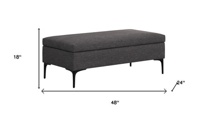 48" Cloud And Black Cocktail Ottoman With Storage HomeRoots