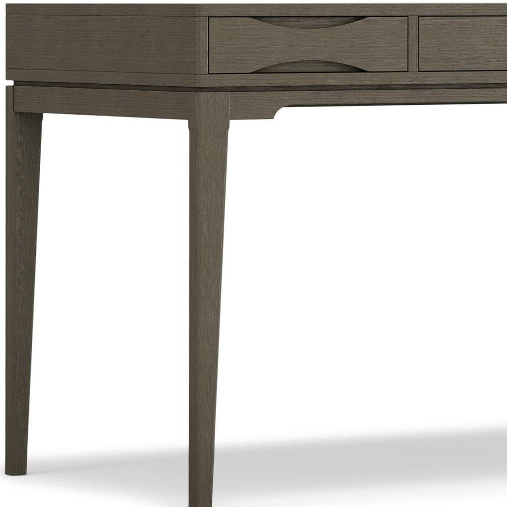 60" Gray Solid Wood Writing Desk With Two Drawers — view 7