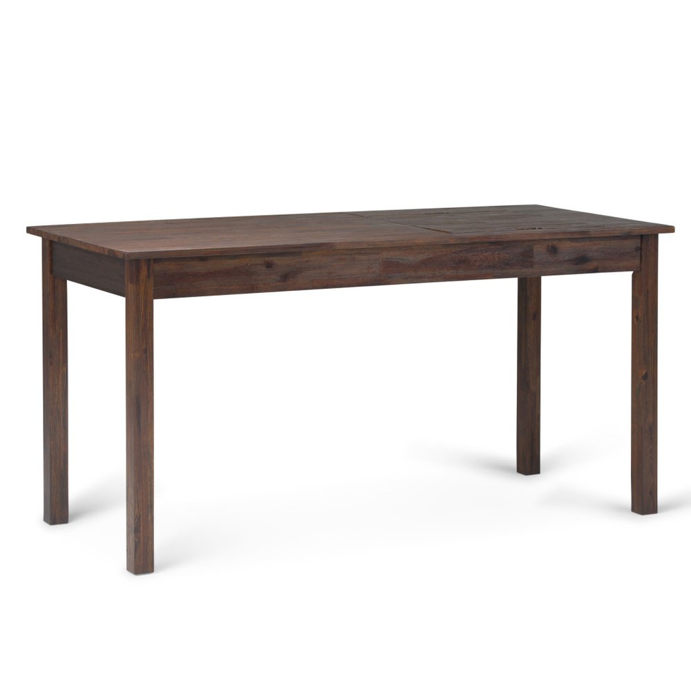 60" Brown and Charcoal Solid Wood Computer Desk — view 1