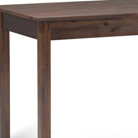 60" Brown and Charcoal Solid Wood Computer Desk