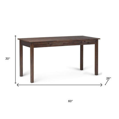 60" Brown and Charcoal Solid Wood Computer Desk HomeRoots