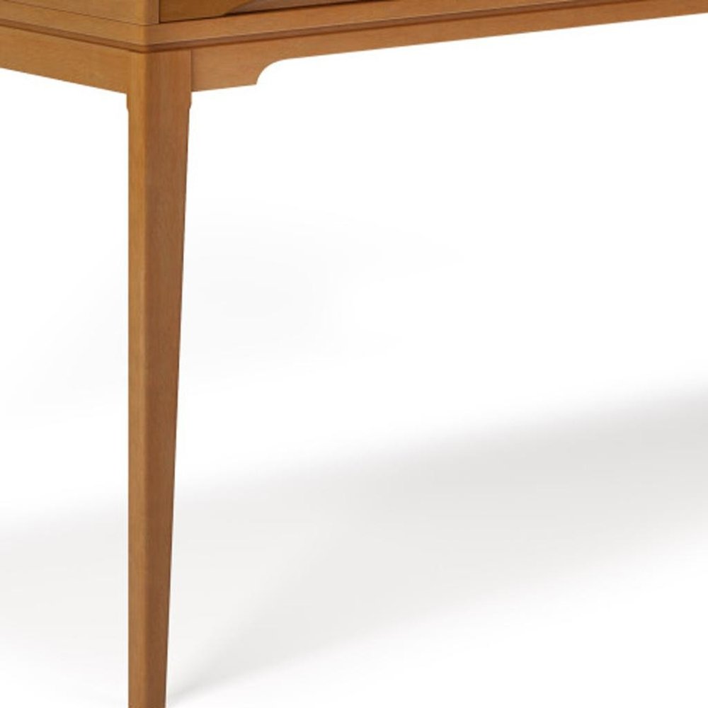 60" Gray Solid Wood Writing Desk With Two Drawers — view 11