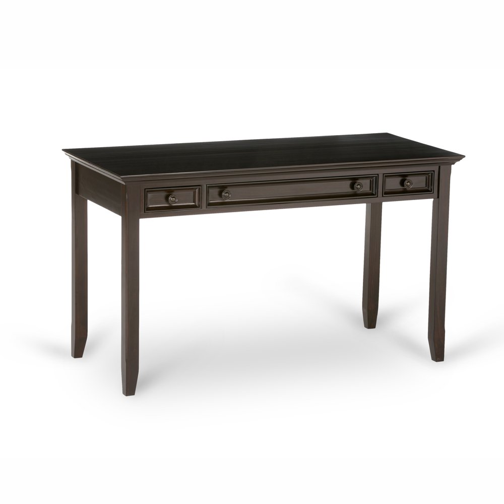 54" Brown Solid Wood Writing Desk With Two Drawers HomeRoots