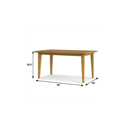 60" Oak Wood Dining Table HomeRoots