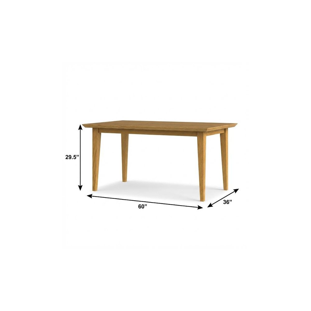 60" Oak Wood Dining Table — view 5