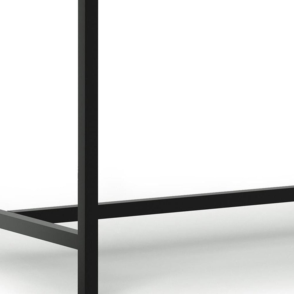 72" Gray And Black Solid Wood And Iron Dining Table — view 2