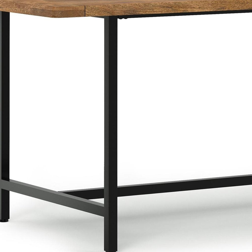 72" Gray And Black Solid Wood And Iron Dining Table HomeRoots
