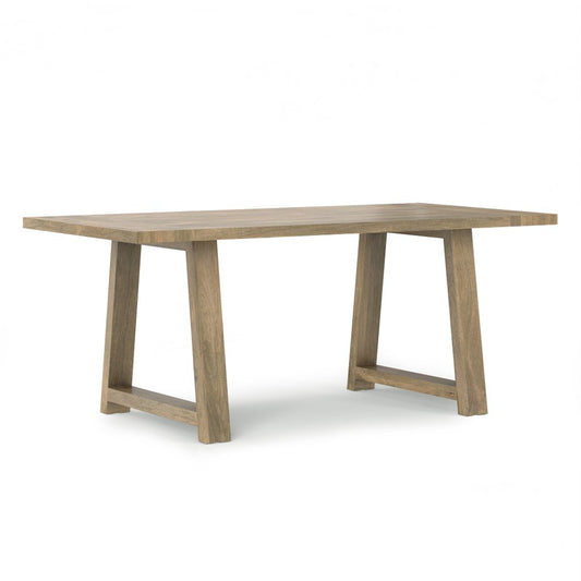 72" Natural Solid Wood Trestle Base Dining Table