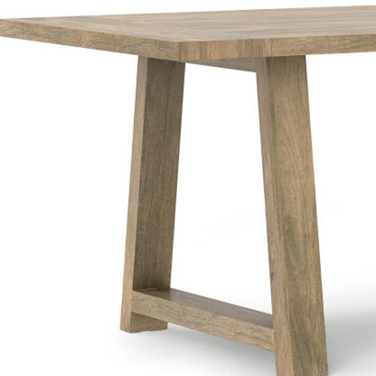 72" Gray Solid Wood Trestle Base Dining Table HomeRoots