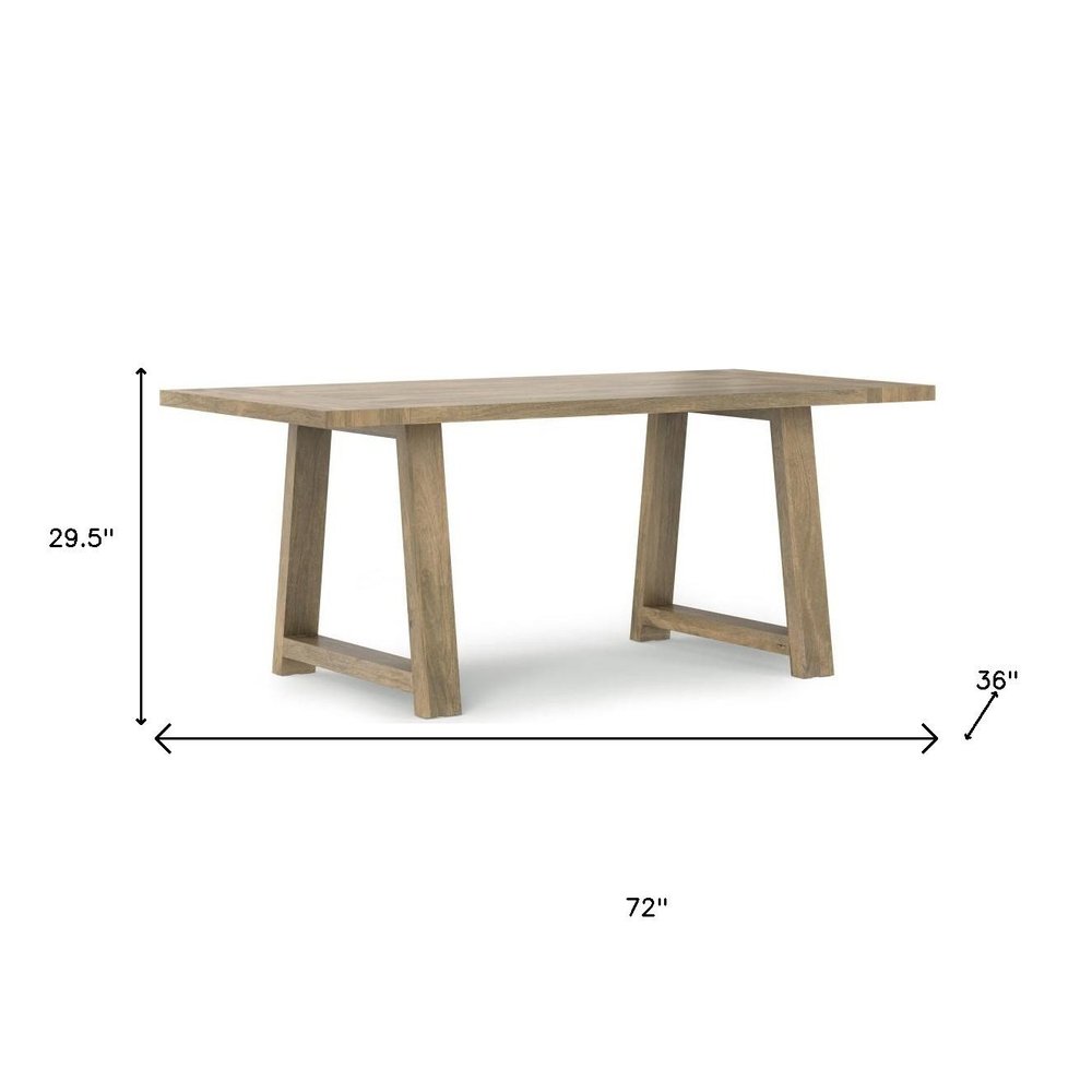 72" Gray Solid Wood Trestle Base Dining Table HomeRoots