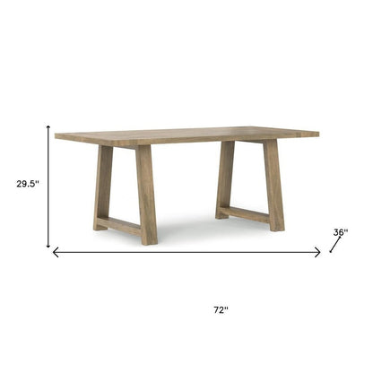 72" Gray Solid Wood Trestle Base Dining Table HomeRoots