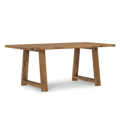 72" Gray Solid Wood Trestle Base Dining Table HomeRoots