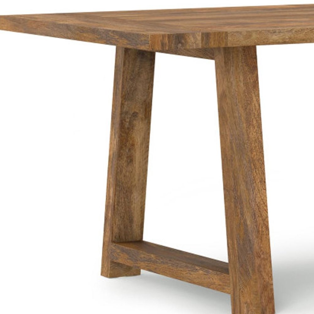 72" Gray Solid Wood Trestle Base Dining Table — view 8