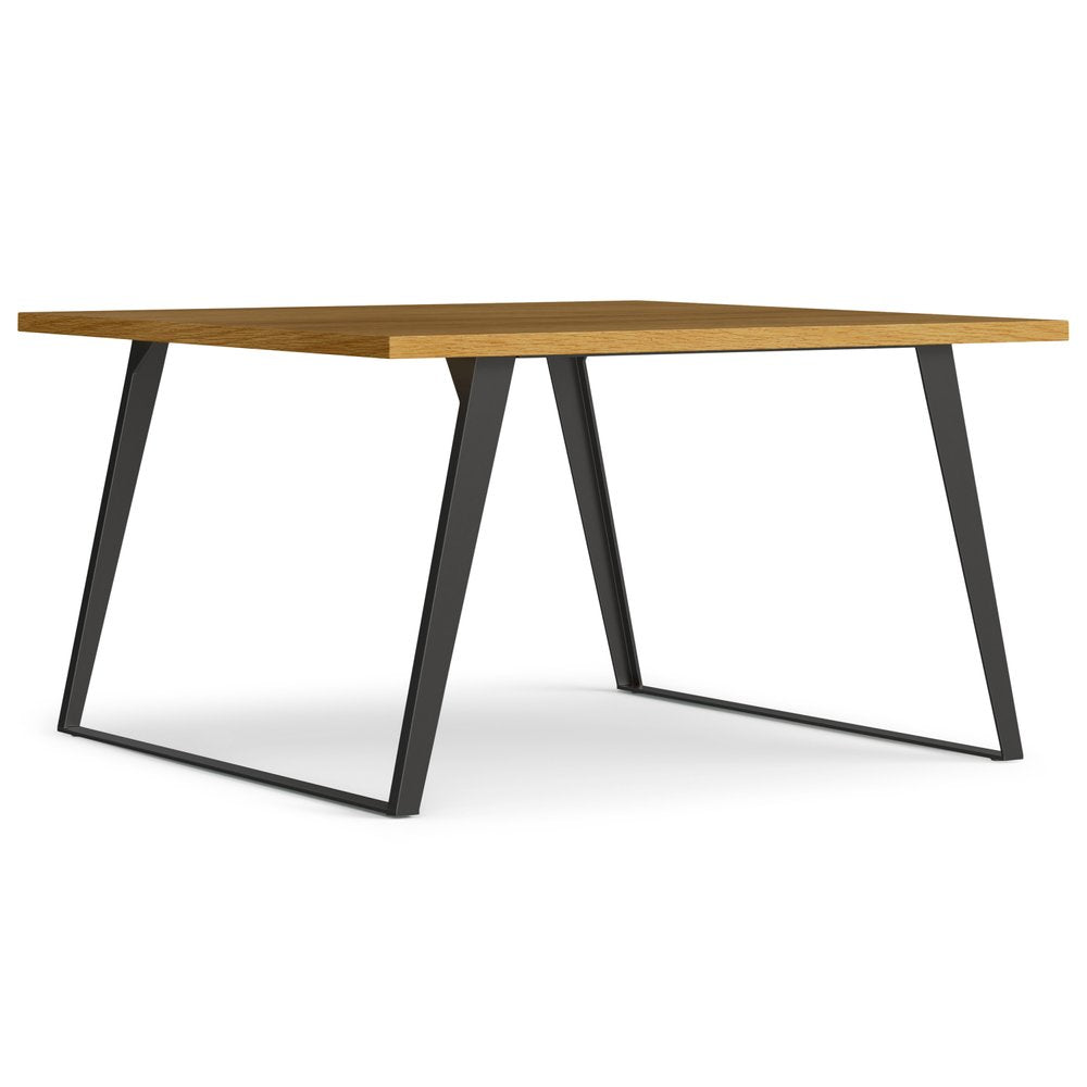 54" Walnut And Graphite Wood And Iron Sled Base Square Dining Table HomeRoots