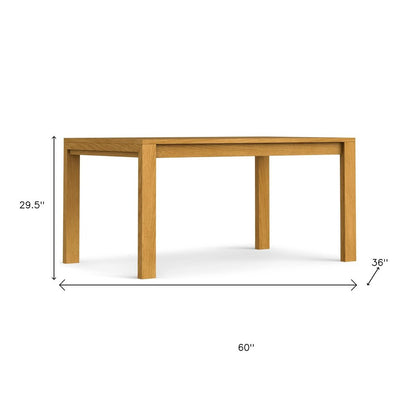 60" Oak Wood Dining Table HomeRoots