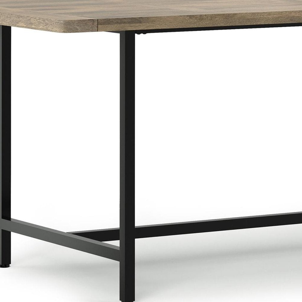 72" Gray And Black Solid Wood And Iron Dining Table HomeRoots