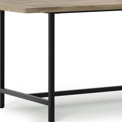 72" Gray And Black Solid Wood And Iron Dining Table HomeRoots