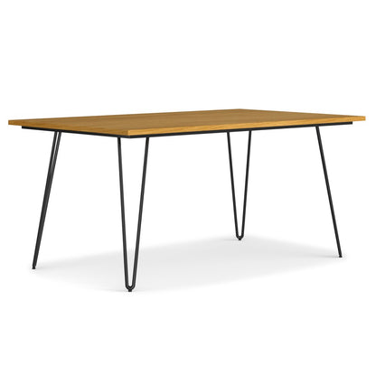 66" Umber And Black Solid Wood And Iron Dining Table HomeRoots