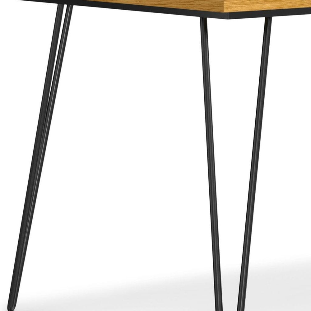 66" Umber And Black Solid Wood And Iron Dining Table HomeRoots