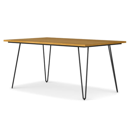 66" Umber And Black Solid Wood And Iron Dining Table HomeRoots