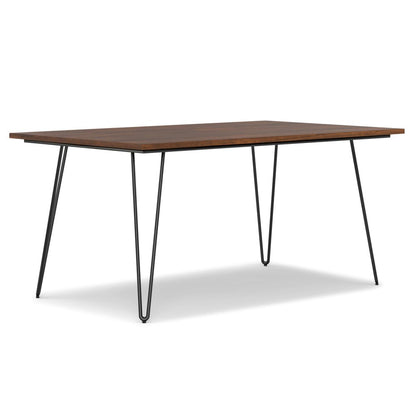 66" Umber And Black Solid Wood And Iron Dining Table HomeRoots