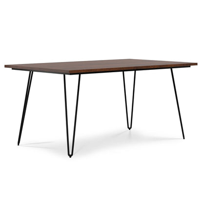 66" Umber And Black Solid Wood And Iron Dining Table HomeRoots