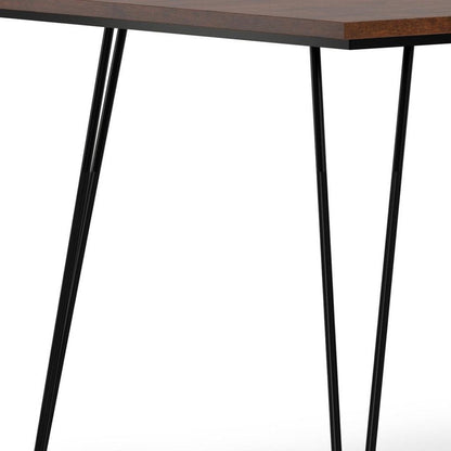 66" Umber And Black Solid Wood And Iron Dining Table HomeRoots