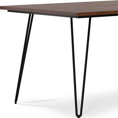 66" Umber And Black Solid Wood And Iron Dining Table HomeRoots