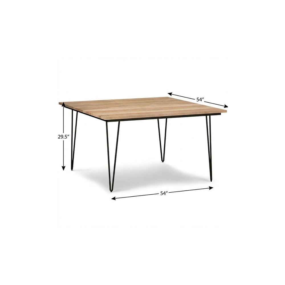 45" Natural And Black Solid Wood And Iron Round Top Dining Table — view 14