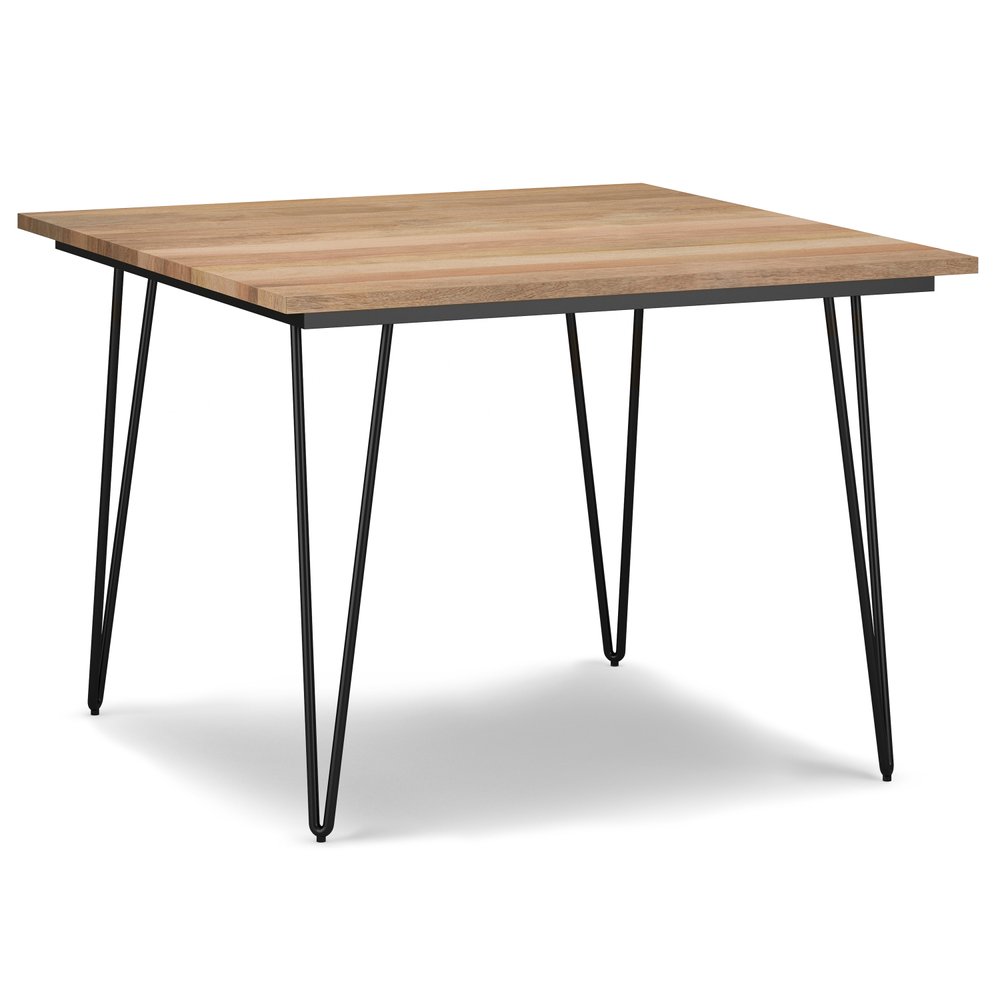 45" Natural And Black Solid Wood And Iron Round Top Dining Table — view 16