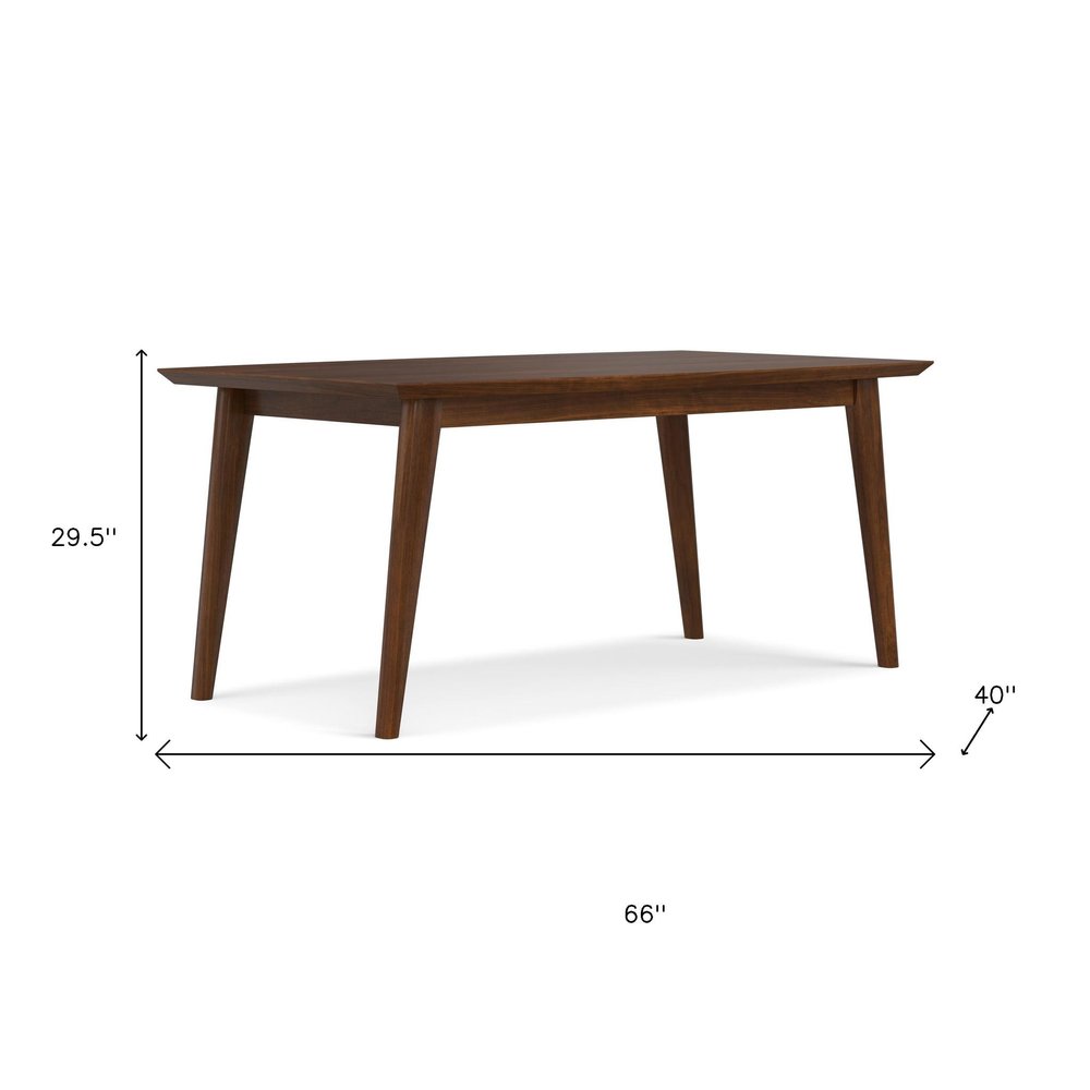 66" Walnut Wood Dining Table HomeRoots