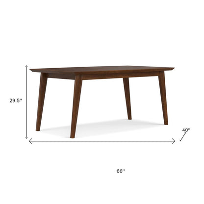 66" Walnut Wood Dining Table HomeRoots