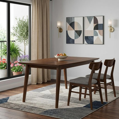 66" Walnut Wood Dining Table HomeRoots
