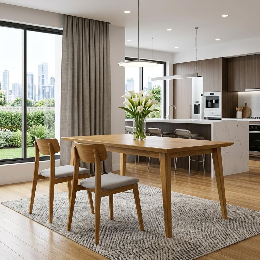 66" Oak Wood Dining Table — view 10