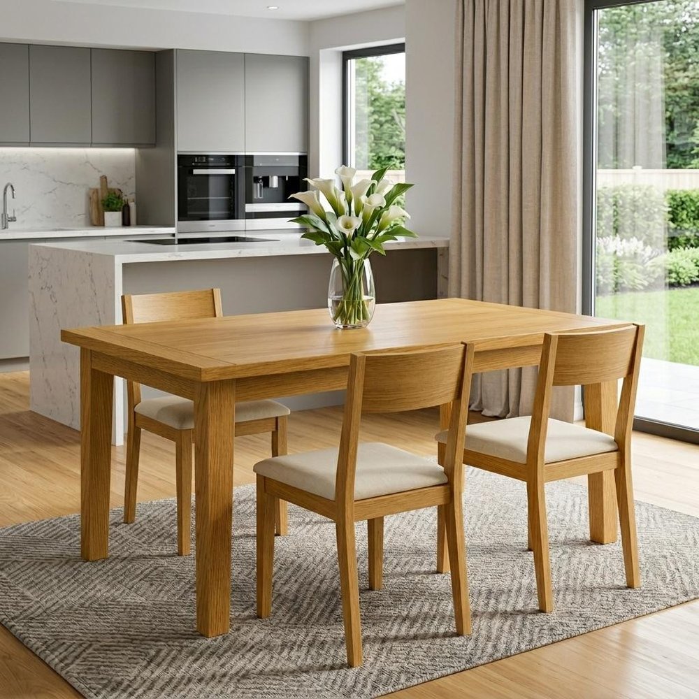 66" Oak Wood Dining Table HomeRoots