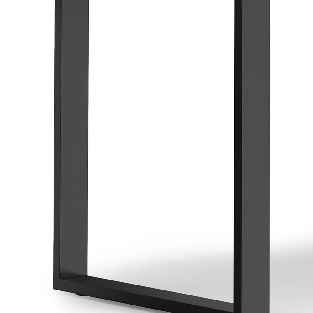 72" Natural And Black Solid Wood And Iron Sled Base Live Edge Dining Table